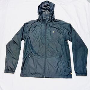 Quicksilver Windbreaker Jacket Waterman Men Medium Full-Zip Hoodie Black Used